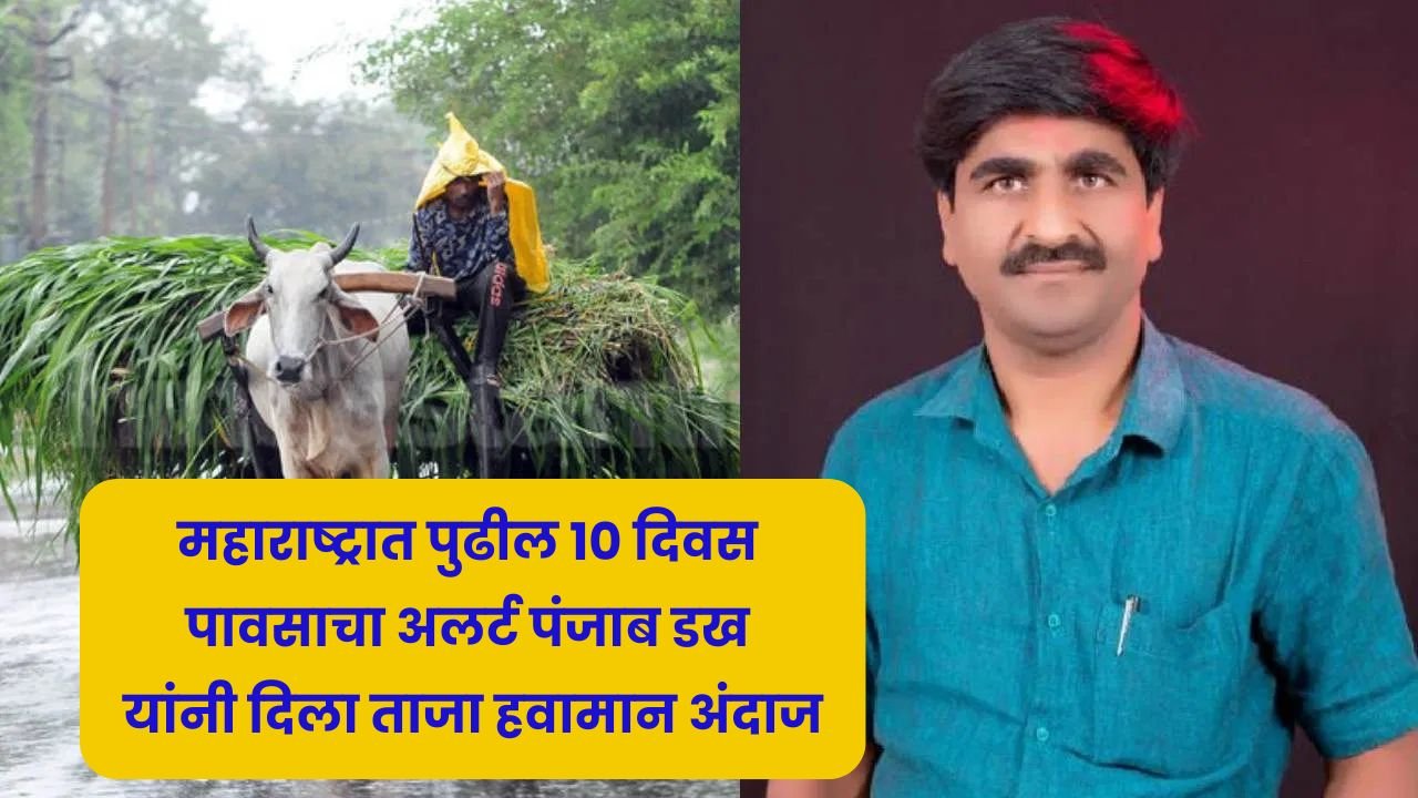 महाराष्ट्रात पुढील 10 दिवस पावसाचा अलर्ट पंजाब डख यांनी दिला ताजा हवामान अंदाज! Panjab Dakh Andaj